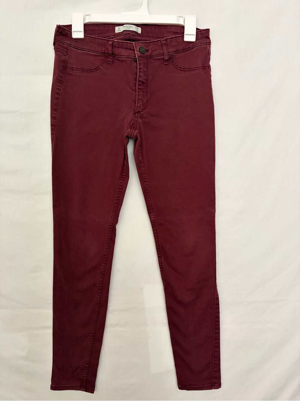 Abercrombie & Fitch Womens 6R Burgundy Wine Skinny Pants Jeans 28x29(A982)